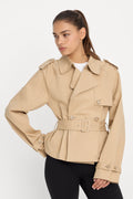 Premium THE CROPPED TRENCH JACKET SANDY FAWN