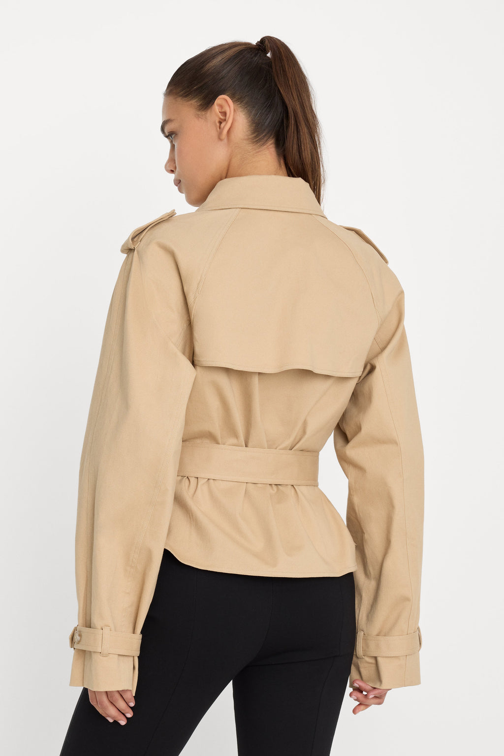 Premium THE CROPPED TRENCH JACKET SANDY FAWN