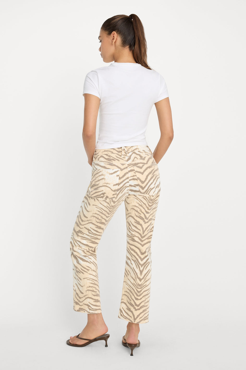 Premium VINTAGE STRAIGHT ANKLE JEANS BROWN TIGER