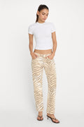 Premium VINTAGE STRAIGHT ANKLE JEANS BROWN TIGER