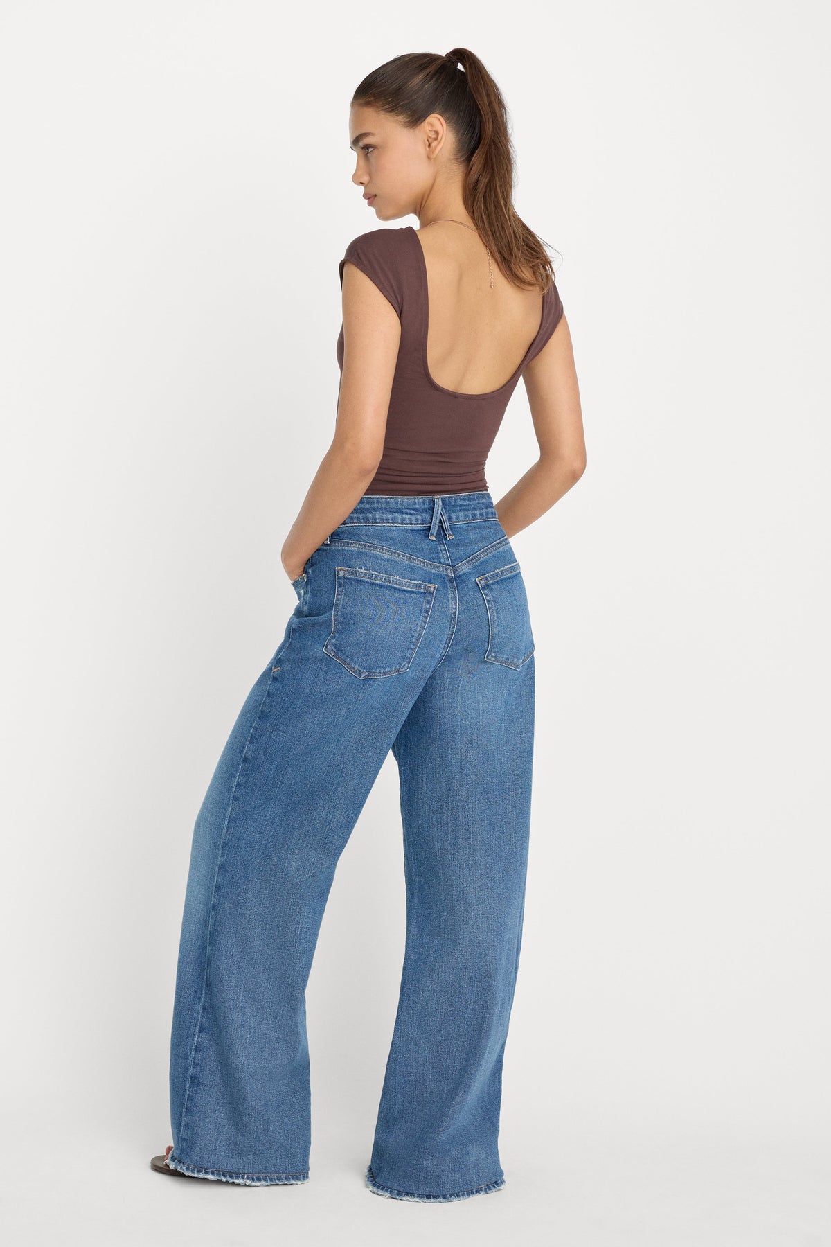 Premium SUPER STRETCH OPEN BACK BODY SUIT BITTER COCOA