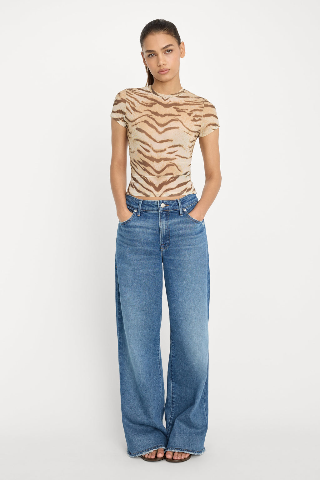 Premium MESH BABY TEE BROWN TIGER