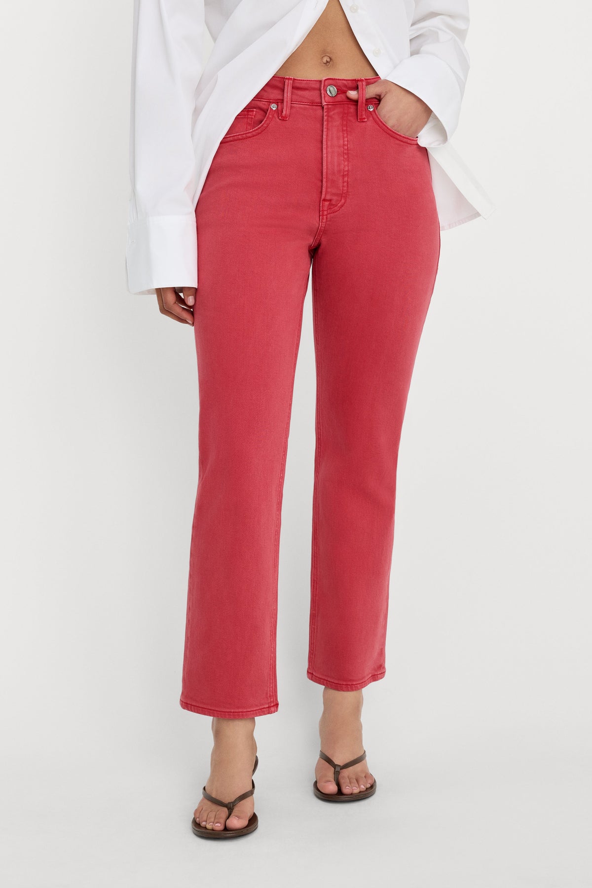 Premium GOOD ICON ANKLE JEANS CHERRY RED