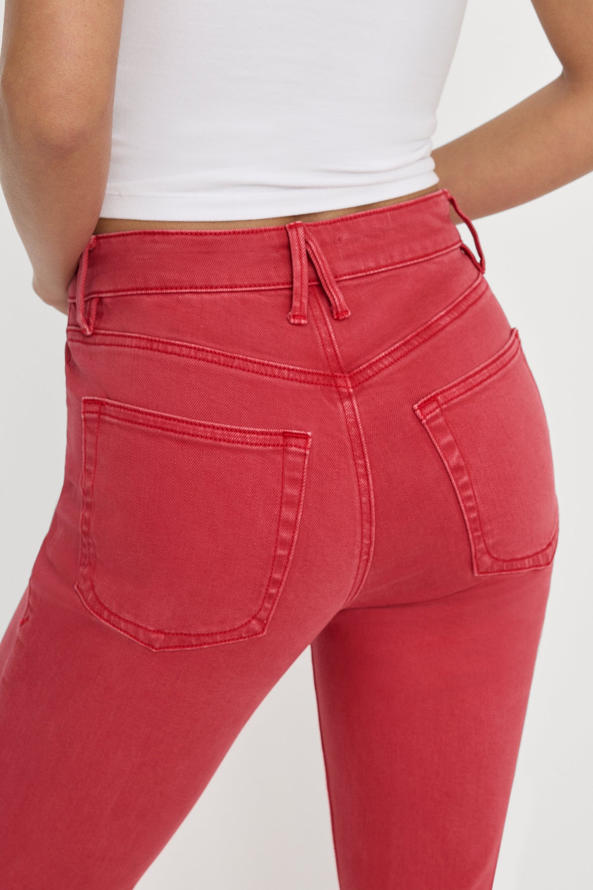 Premium GOOD ICON ANKLE JEANS CHERRY RED
