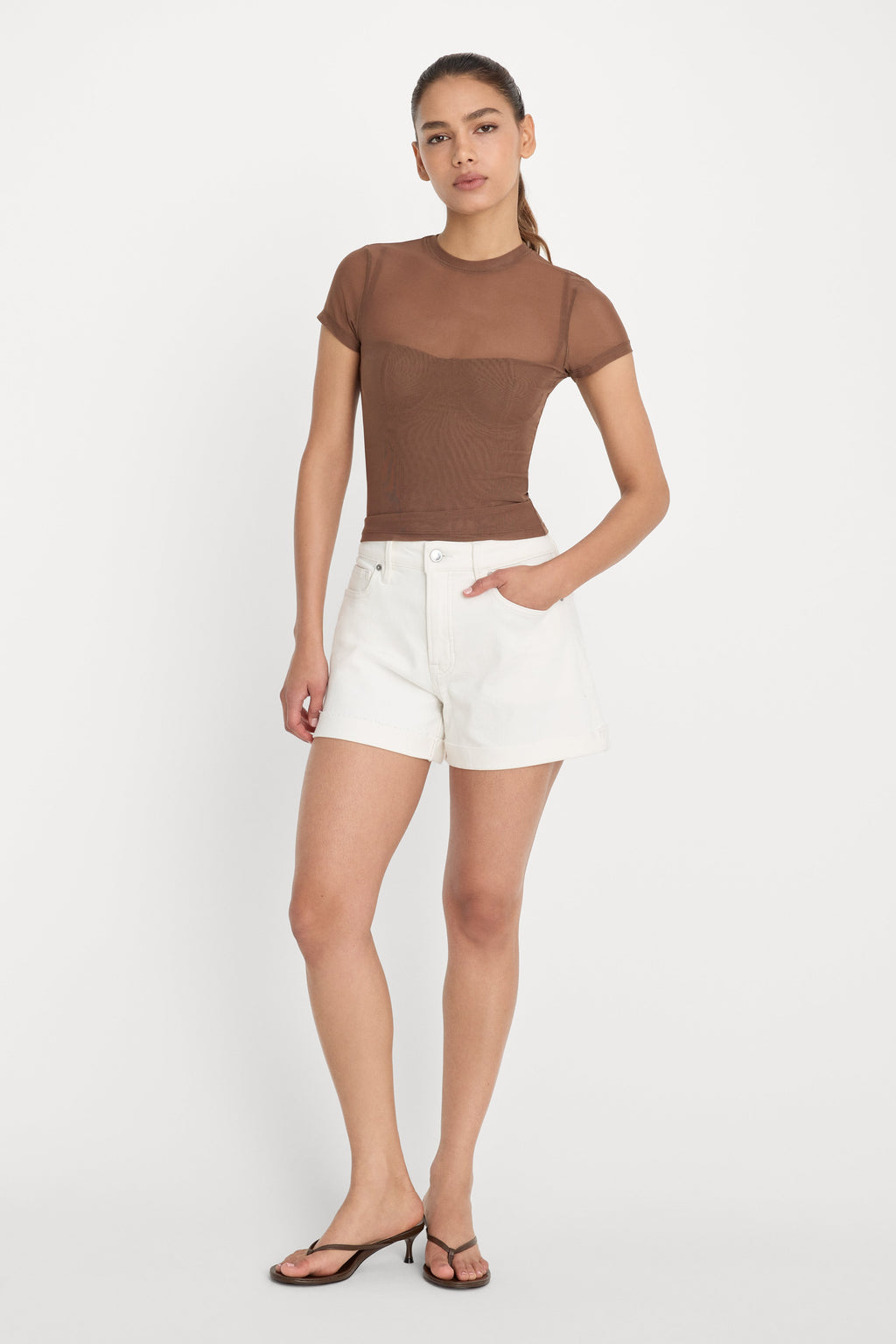 Premium MESH BABY TEE SADDLEWOOD