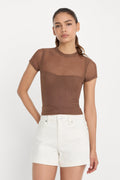 Premium MESH BABY TEE SADDLEWOOD