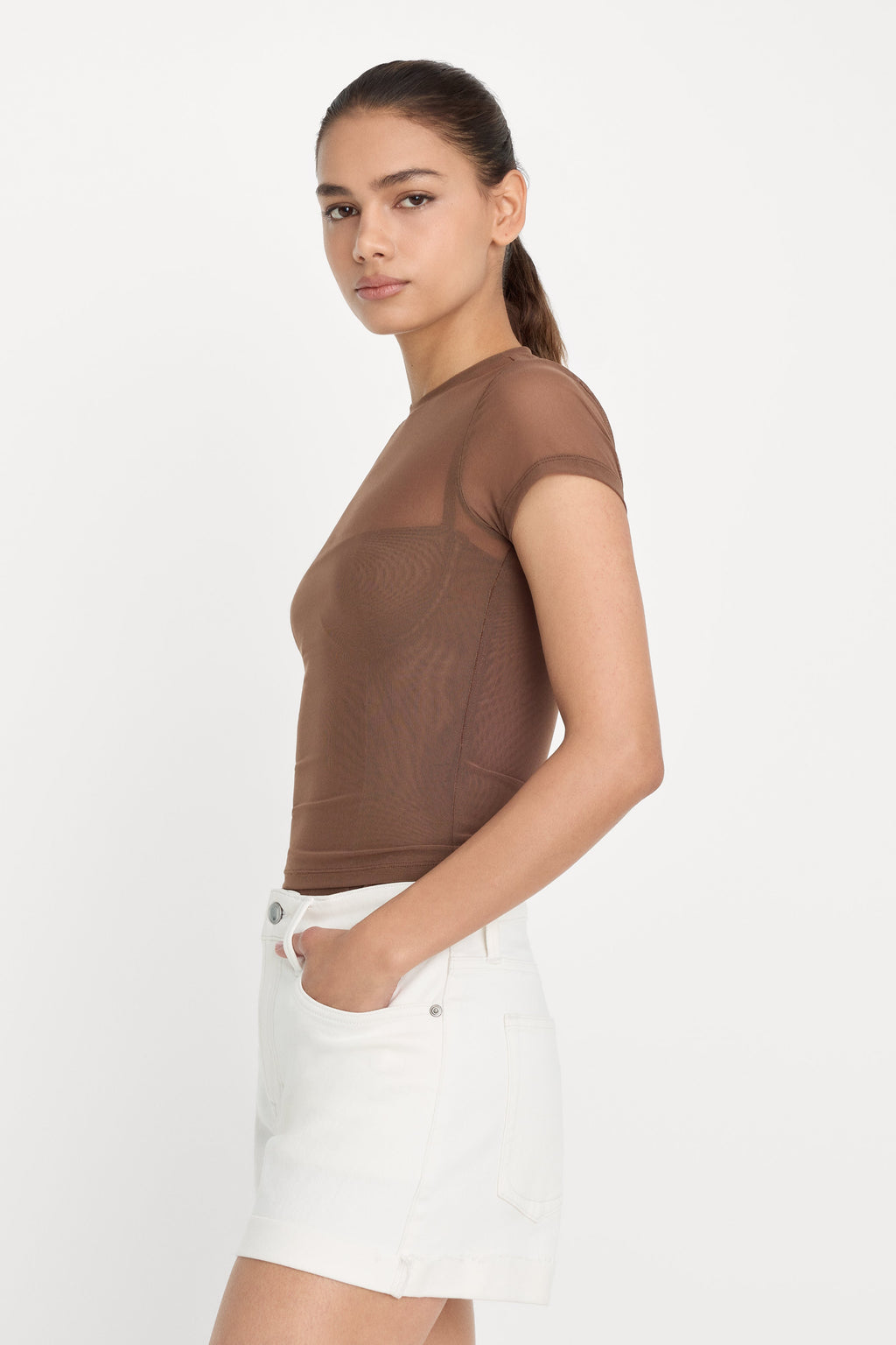 Premium MESH BABY TEE SADDLEWOOD