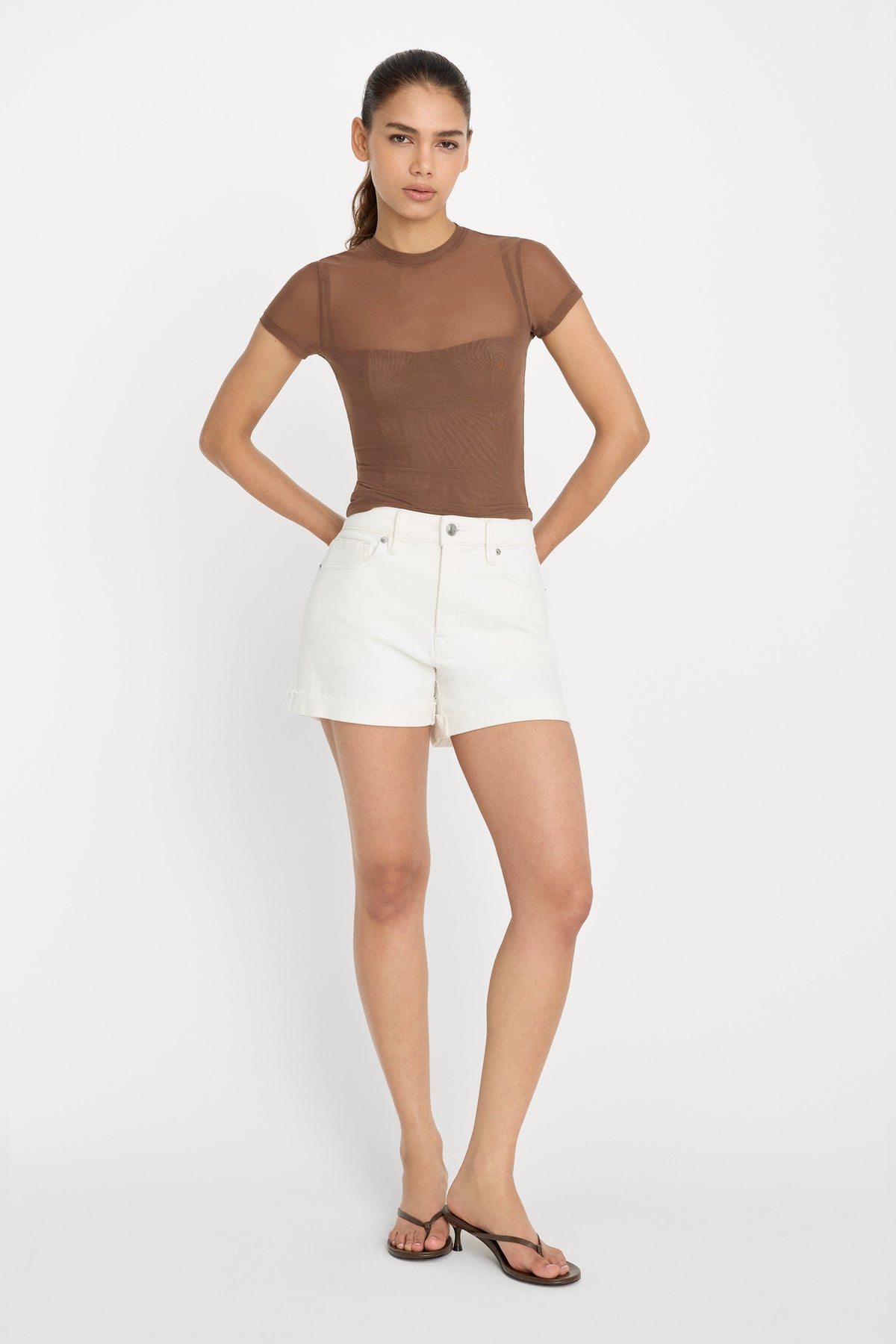 Premium GOOD GIRLFRIEND SHORTS WHITE001