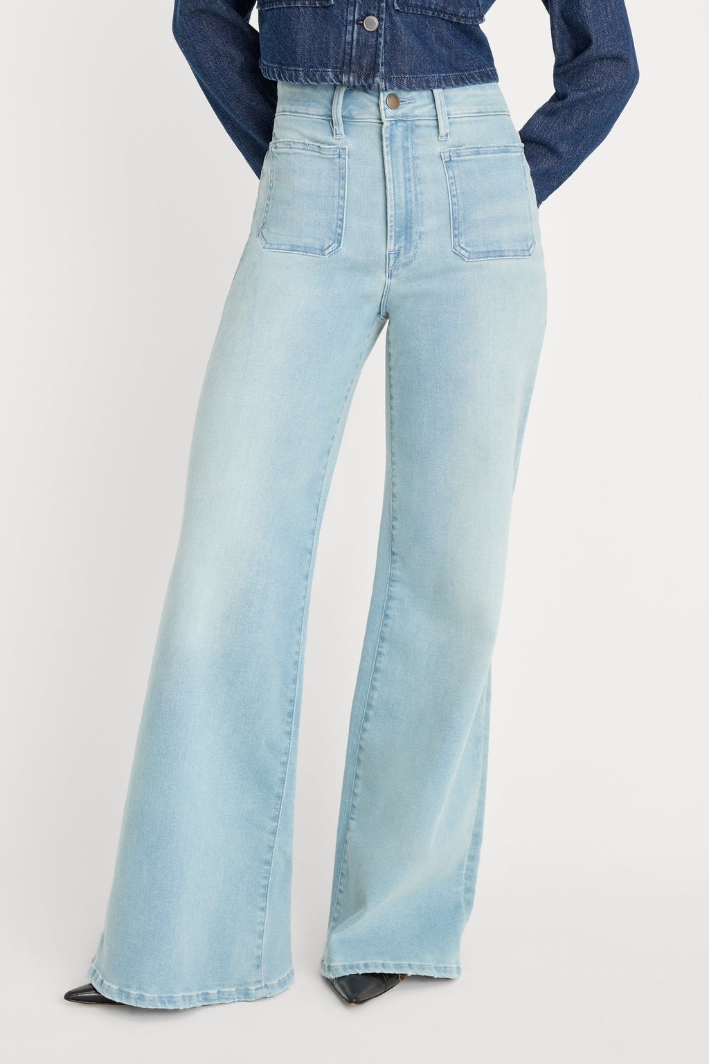 Premium SOFT TECH GOOD WAIST PALAZZO JEANS INDIGO1129