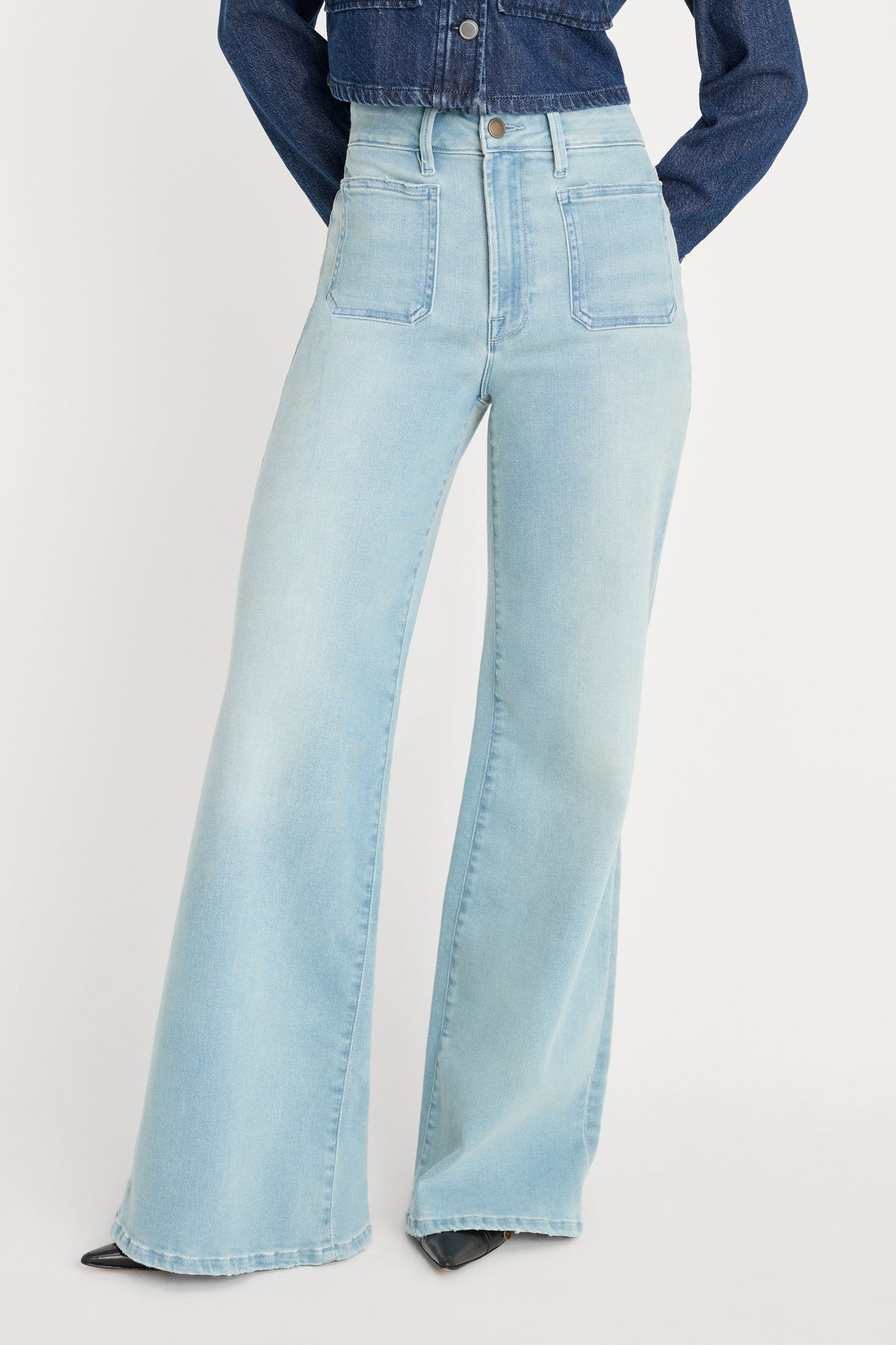 Premium SOFT TECH GOOD WAIST PALAZZO JEANS INDIGO1129