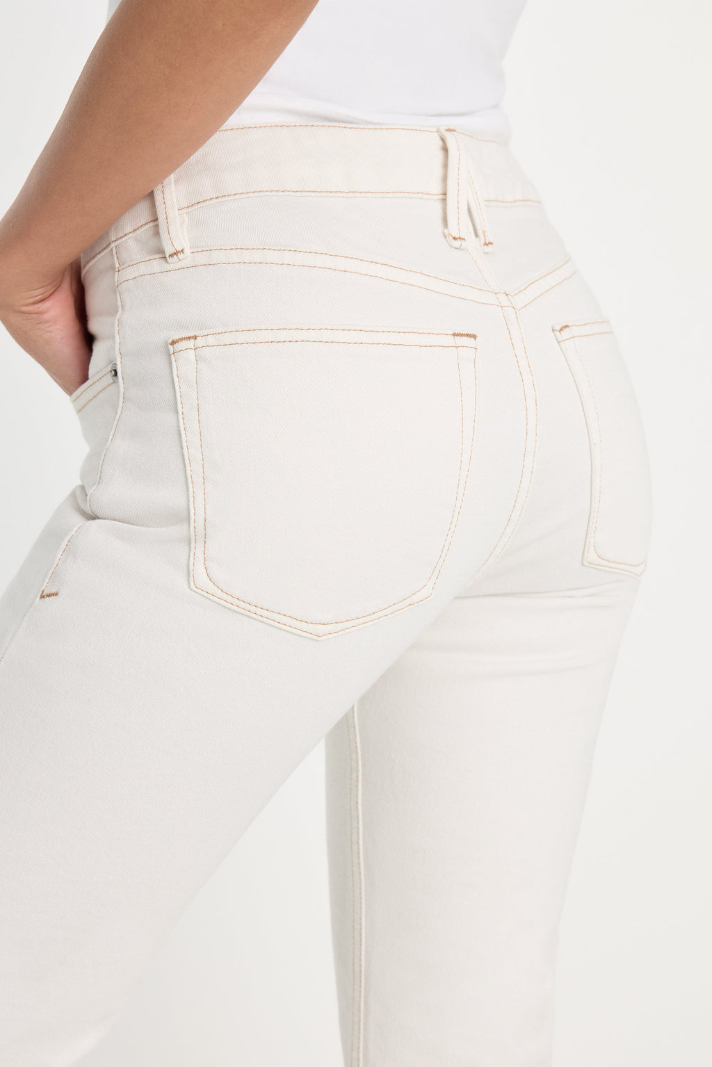 Premium VINTAGE STRAIGHT ANKLE JEANS ECRU001