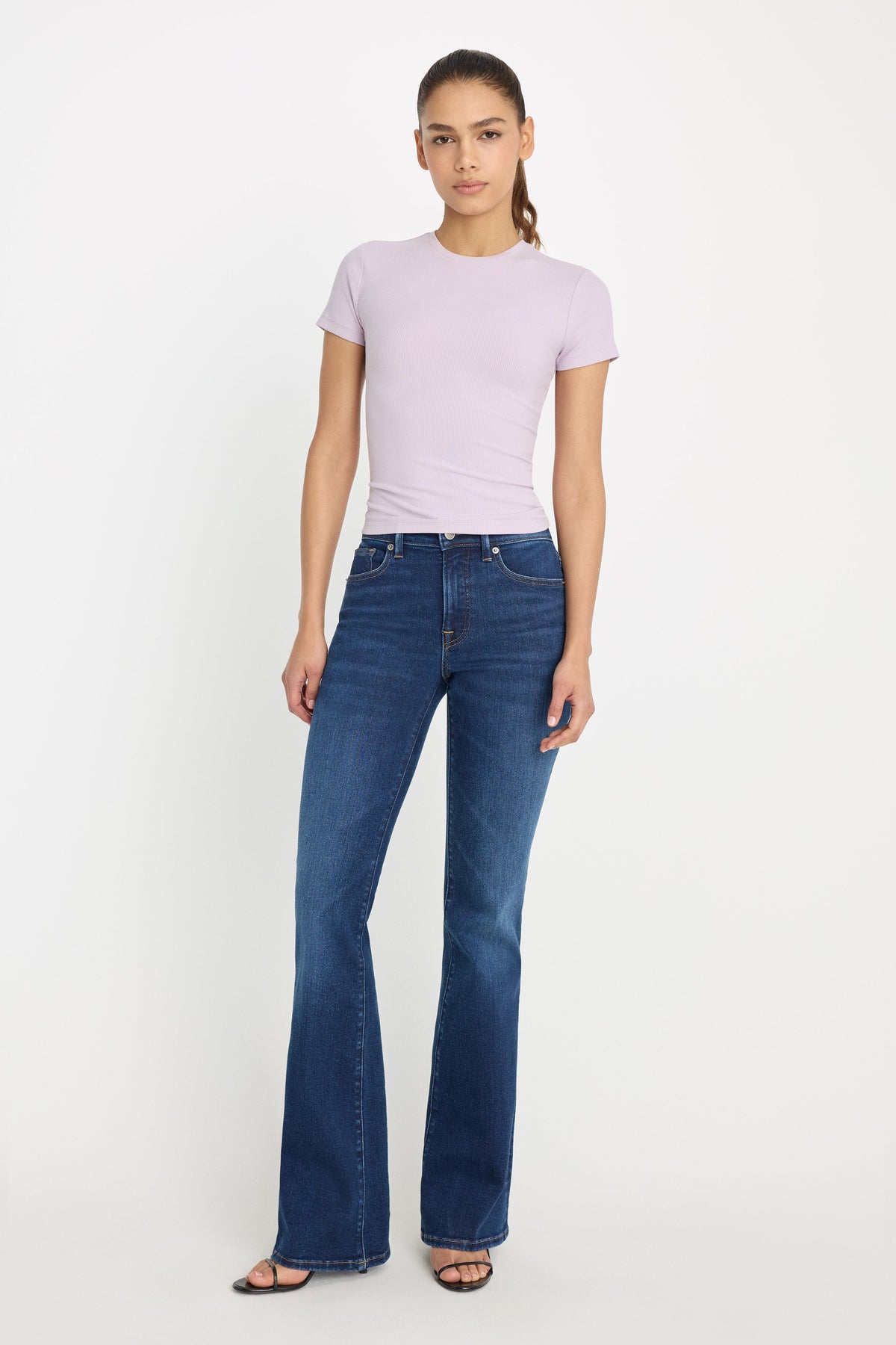 Premium COMPRESSION GOOD LEGS FLARE JEANS INDIGO1229