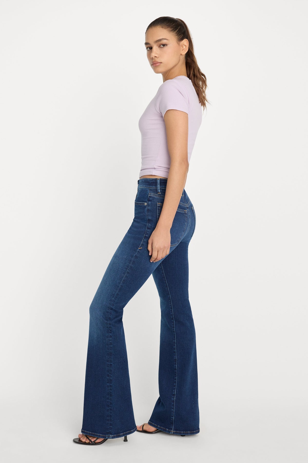 Premium COMPRESSION GOOD LEGS FLARE JEANS INDIGO1229