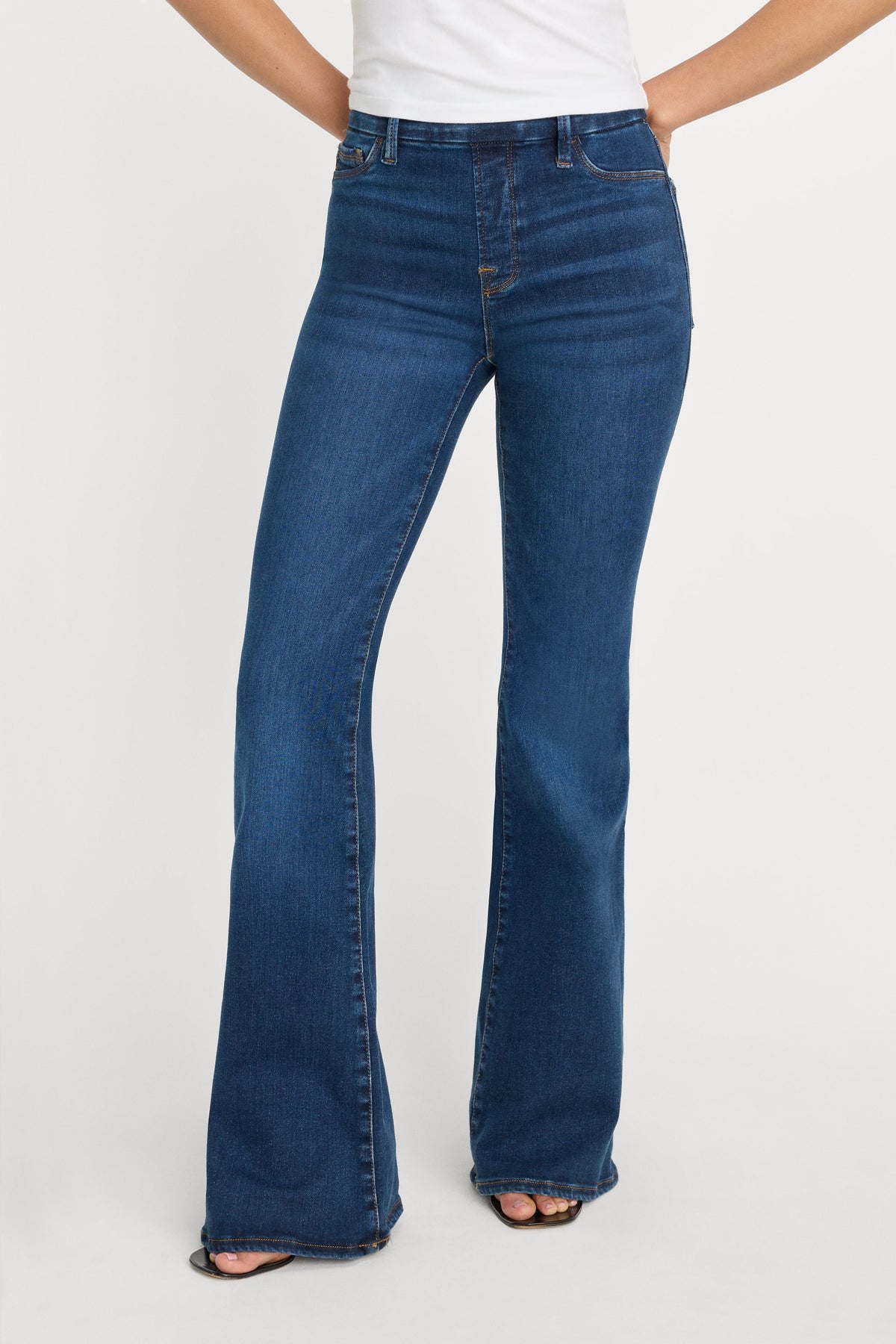 Premium POWER STRETCH PULL-ON FLARE JEANS INDIGO491