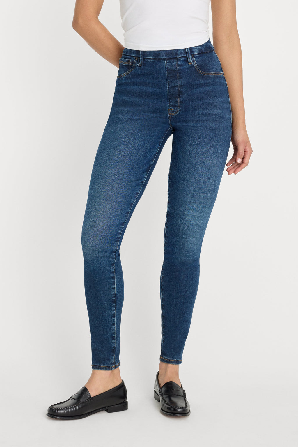 Premium POWER STRETCH PULL-ON SKINNY JEANS INDIGO491