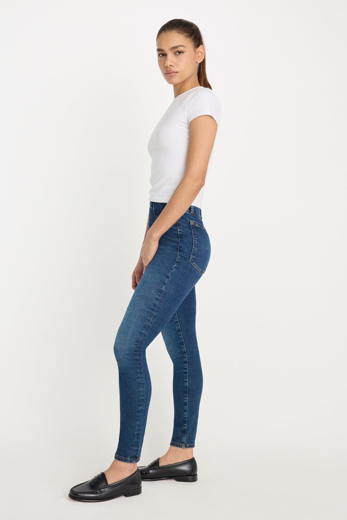Premium POWER STRETCH PULL-ON SKINNY JEANS INDIGO491