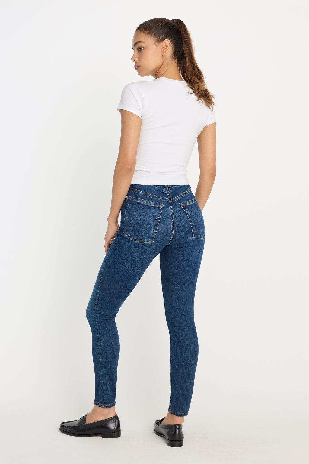 Premium POWER STRETCH PULL-ON SKINNY JEANS INDIGO491
