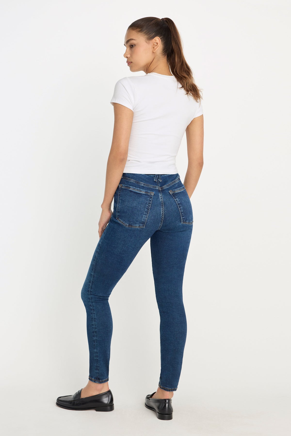 Premium POWER STRETCH PULL-ON SKINNY JEANS INDIGO491
