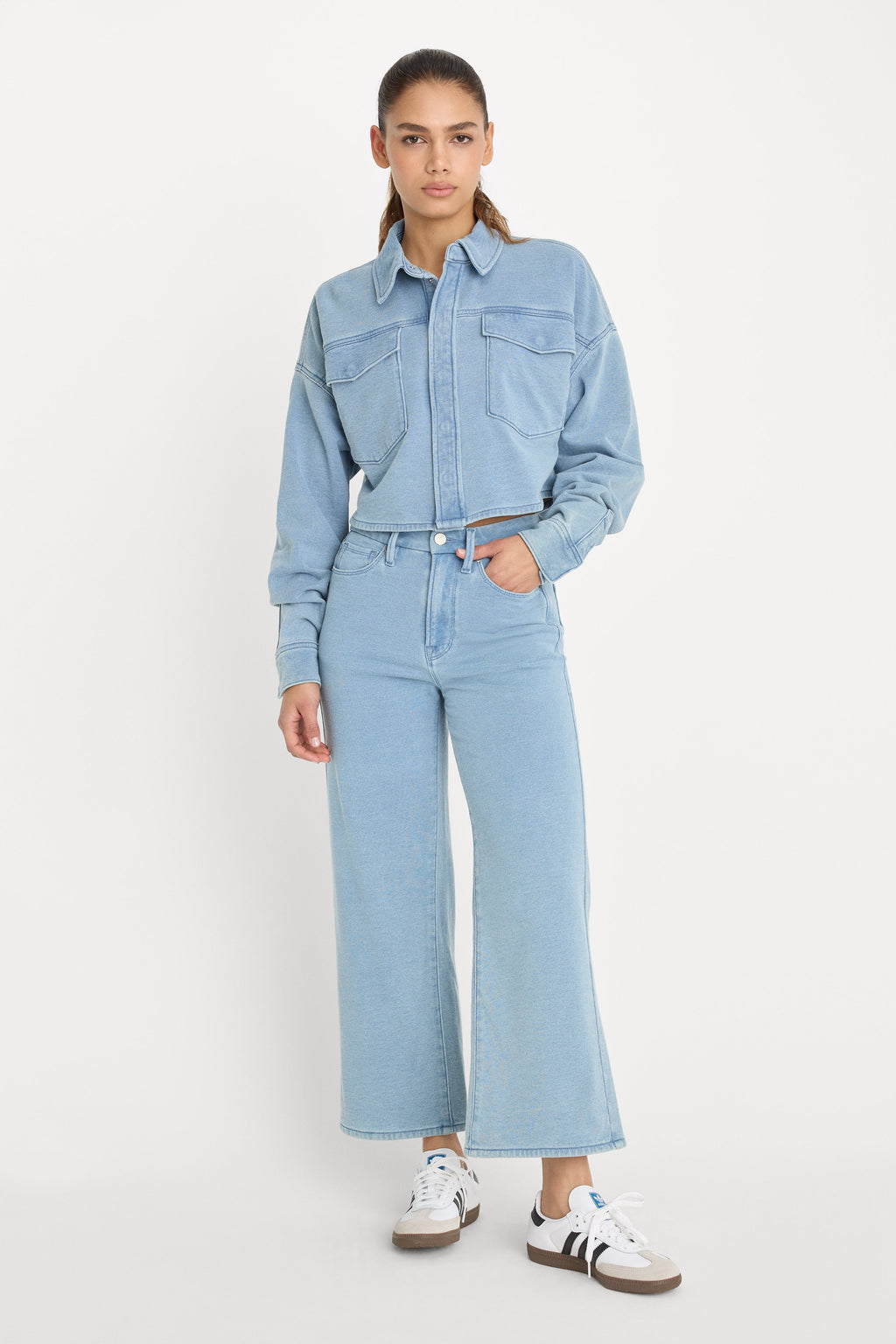Premium JEANIUS CROPPED JACKET INDIGO376