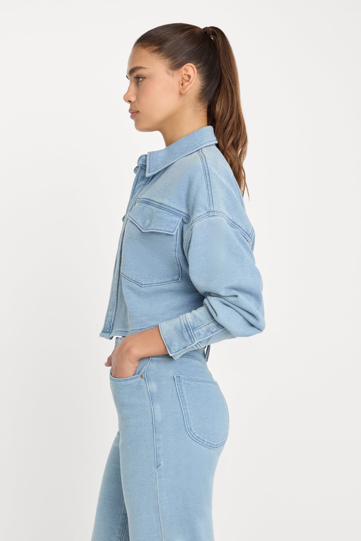 Premium JEANIUS CROPPED JACKET INDIGO376
