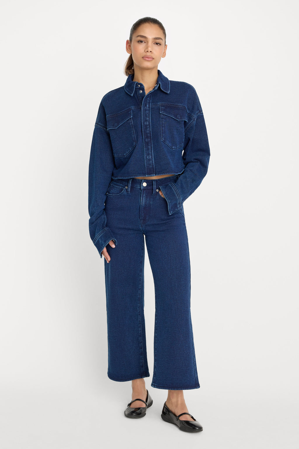 Premium JEANIUS CROPPED JACKET INDIGO377