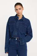 Premium JEANIUS CROPPED JACKET INDIGO377