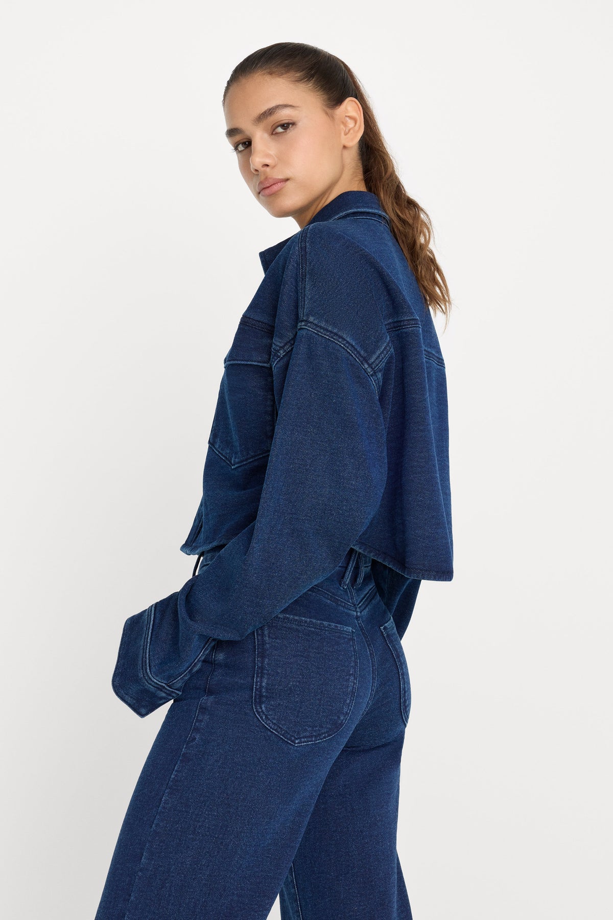 Premium JEANIUS CROPPED JACKET INDIGO377