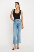 Premium SOFT TECH GOOD LEGS CROP MINI BOOT JEANS INDIGO1214