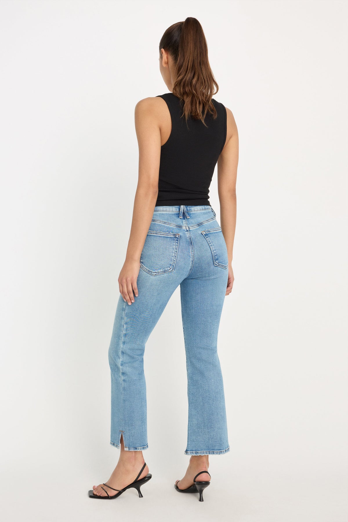 Premium SOFT TECH GOOD LEGS CROP MINI BOOT JEANS INDIGO1214