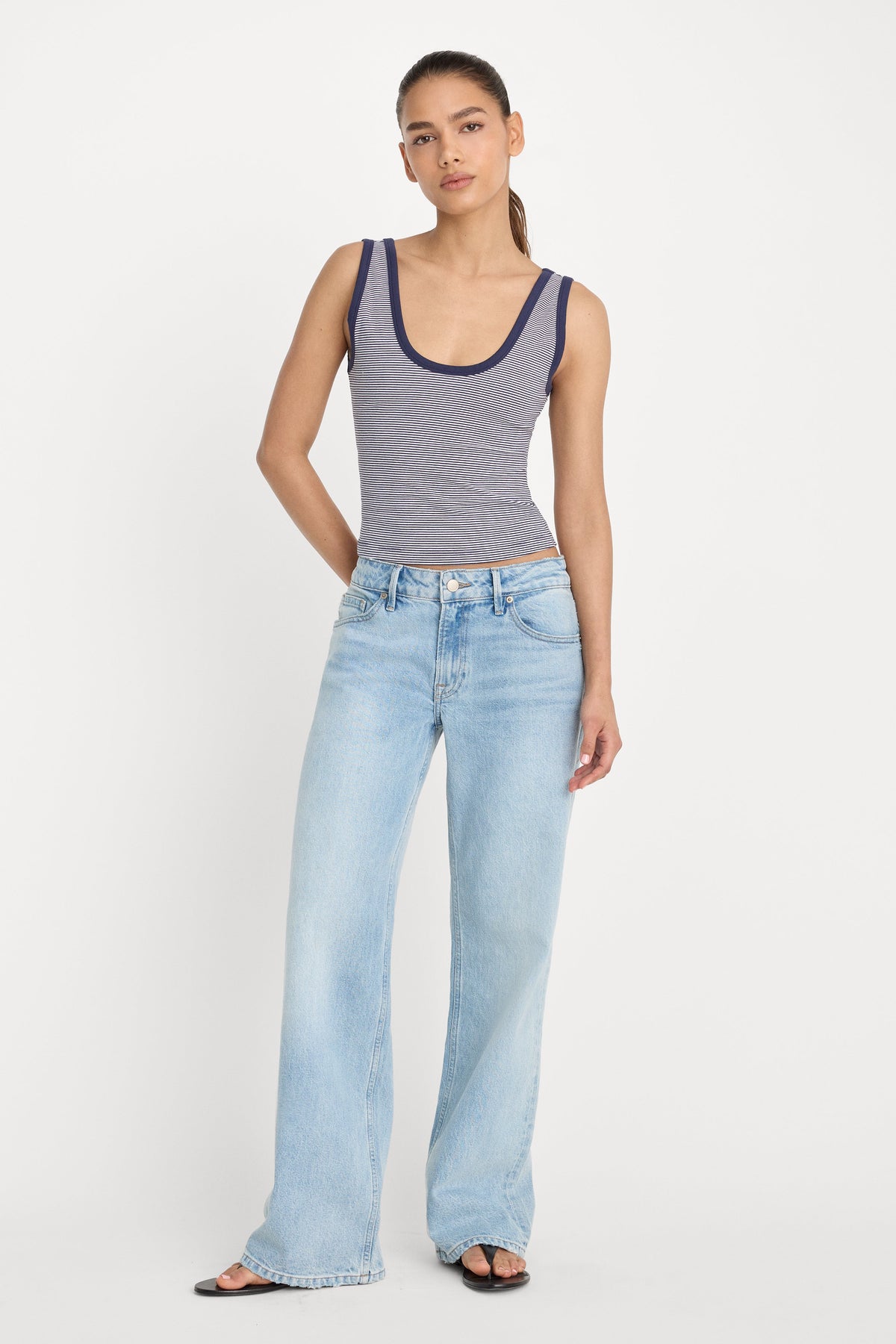 Premium VINTAGE LOW LOOSE JEANS INDIGO1223