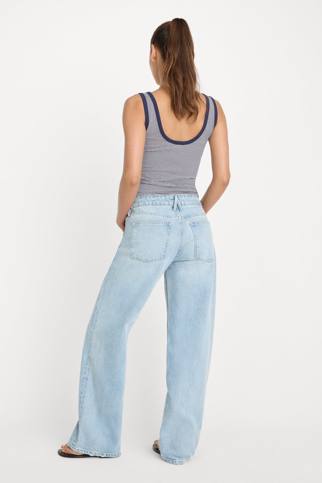 Premium VINTAGE LOW LOOSE JEANS INDIGO1223