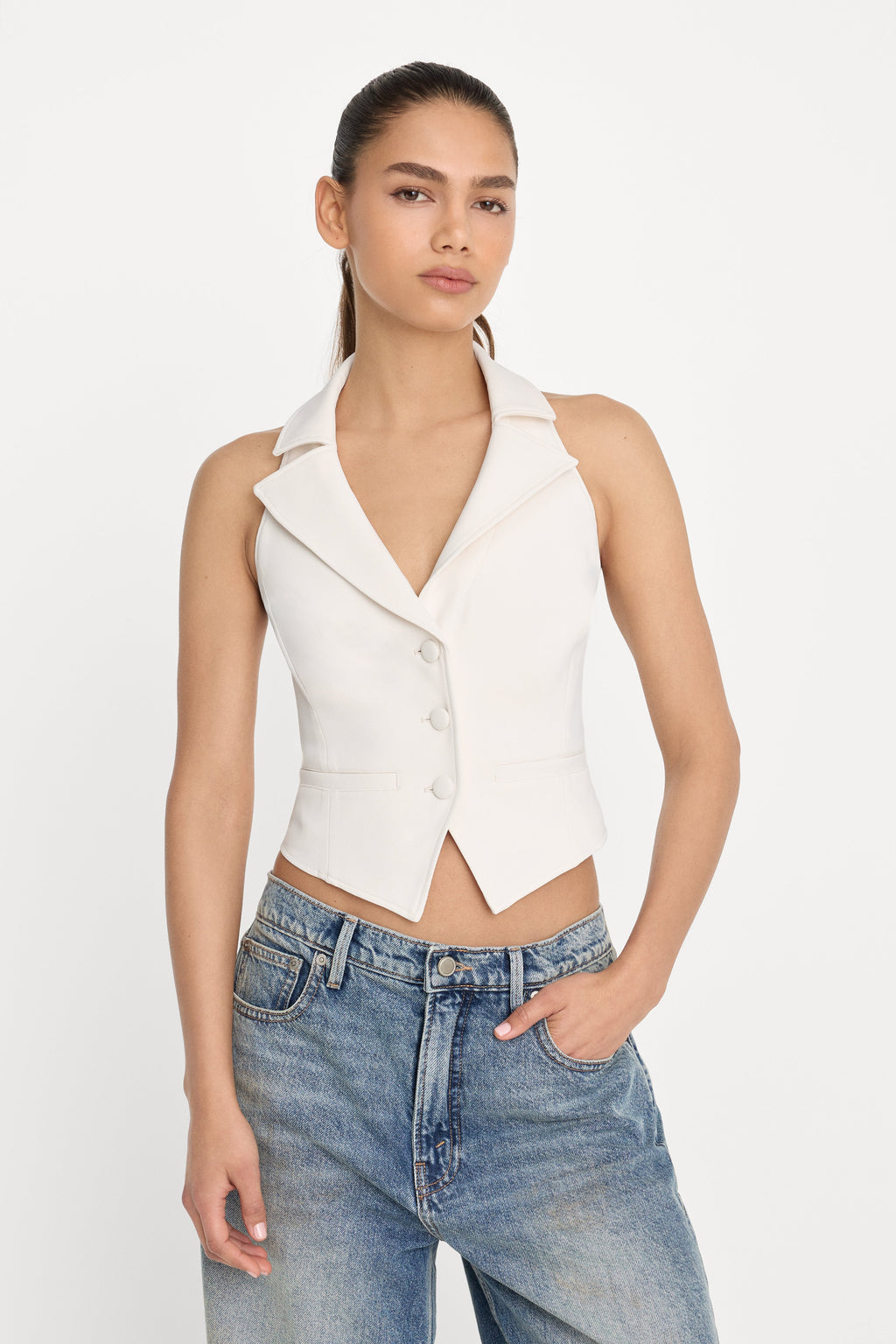 Premium LUXE SUITING HALTER VEST SOFT SHELL