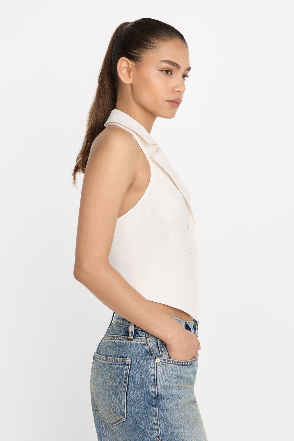 Premium LUXE SUITING HALTER VEST SOFT SHELL