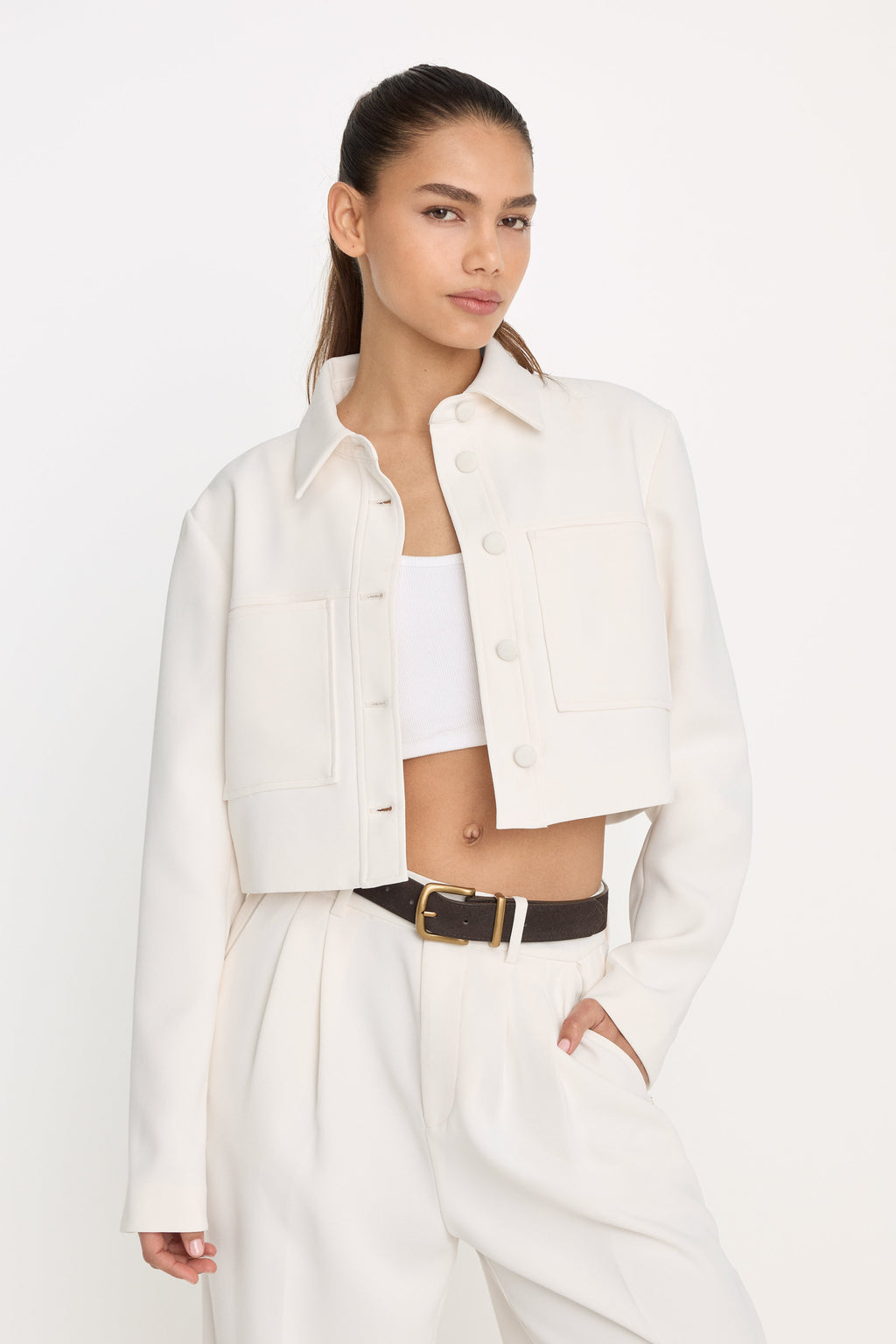 Premium LUXE SUITING CROPPED JACKET SOFT SHELL
