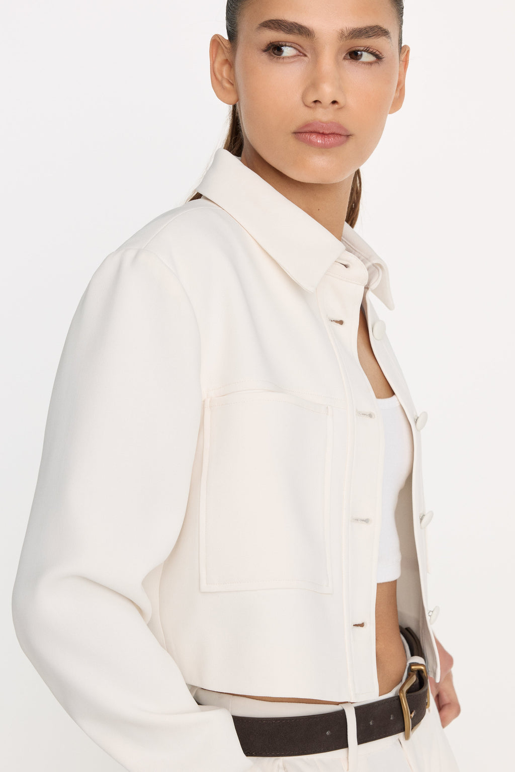 Premium LUXE SUITING CROPPED JACKET SOFT SHELL