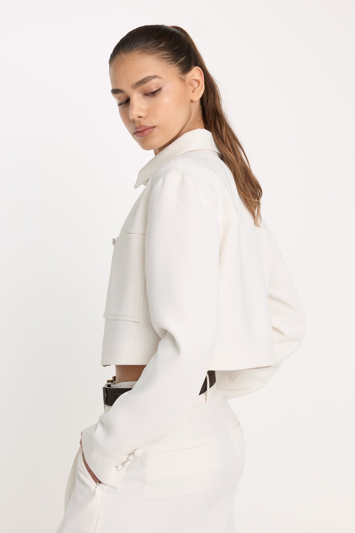 Premium LUXE SUITING CROPPED JACKET SOFT SHELL