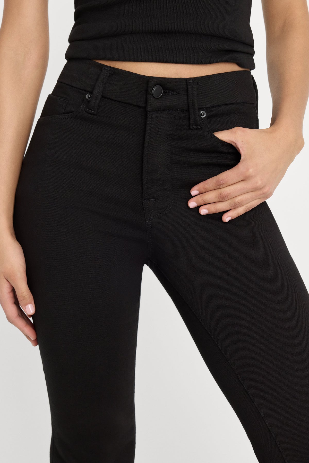 Premium NEVER FADE GOOD LEGS FLARE JEANS BLACK
