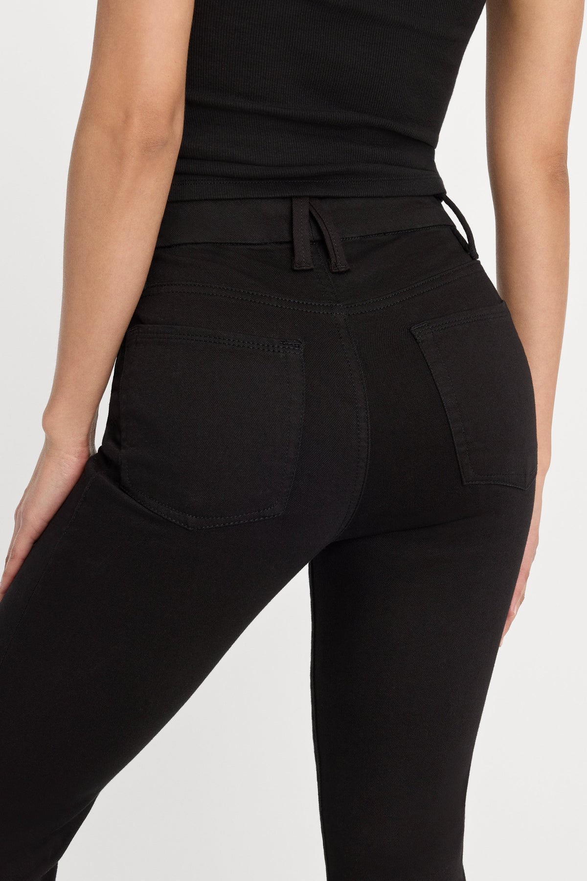 Premium NEVER FADE GOOD LEGS FLARE JEANS BLACK