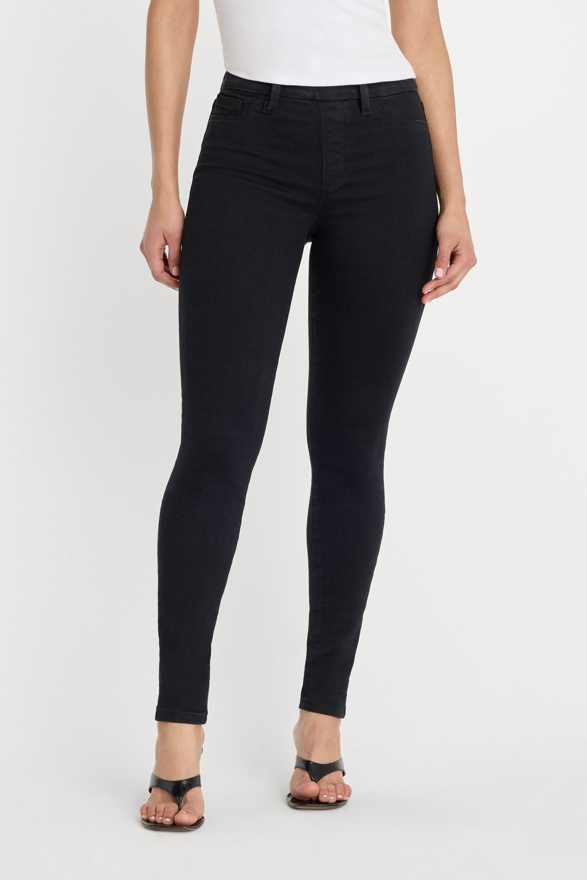 Premium POWER STRETCH PULL-ON SKINNY JEANS BLACK001