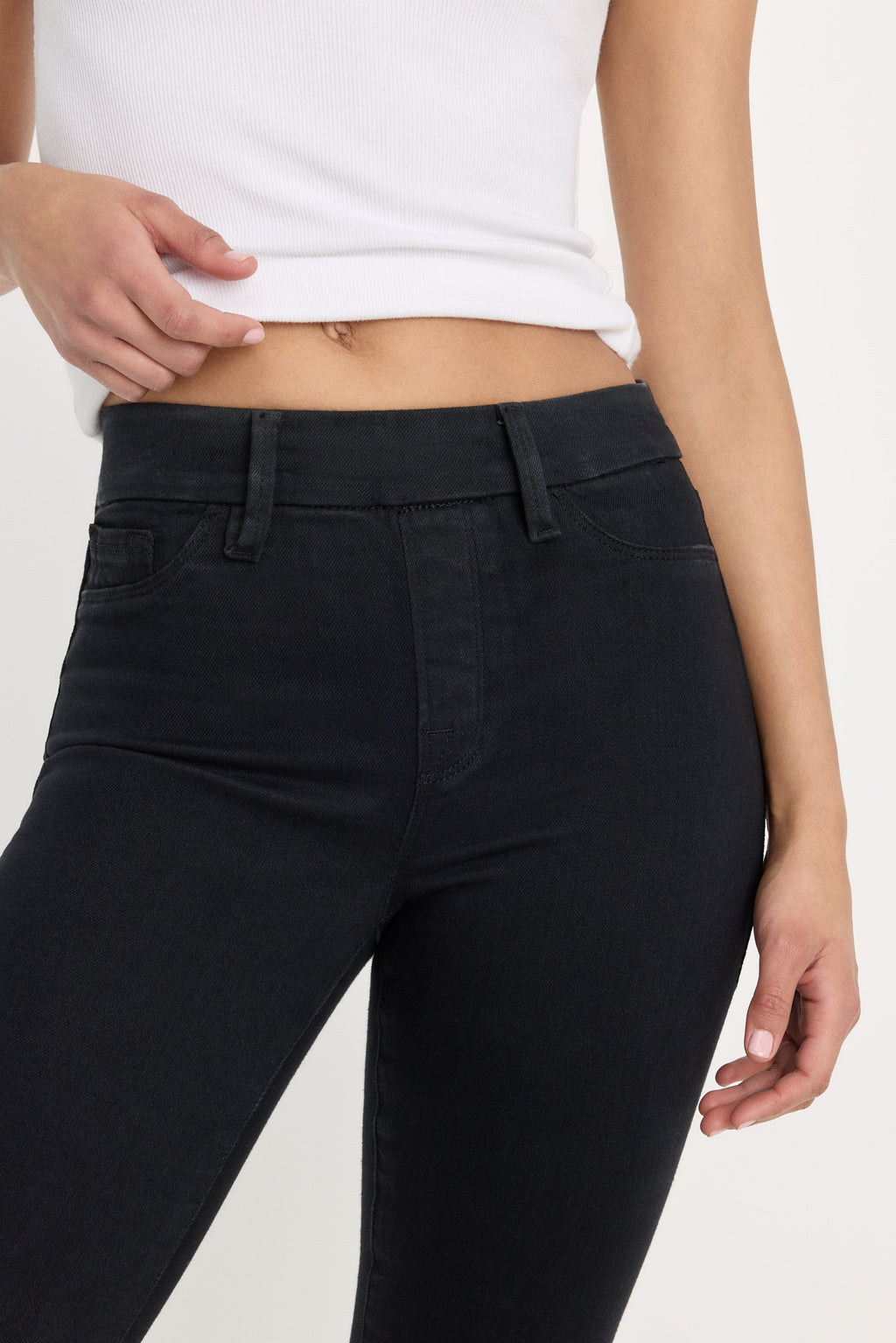 Premium POWER STRETCH PULL-ON SKINNY JEANS BLACK001