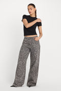 Premium GOOD EASE LEOPARD JEANS GREY LUCKY LEOPARD
