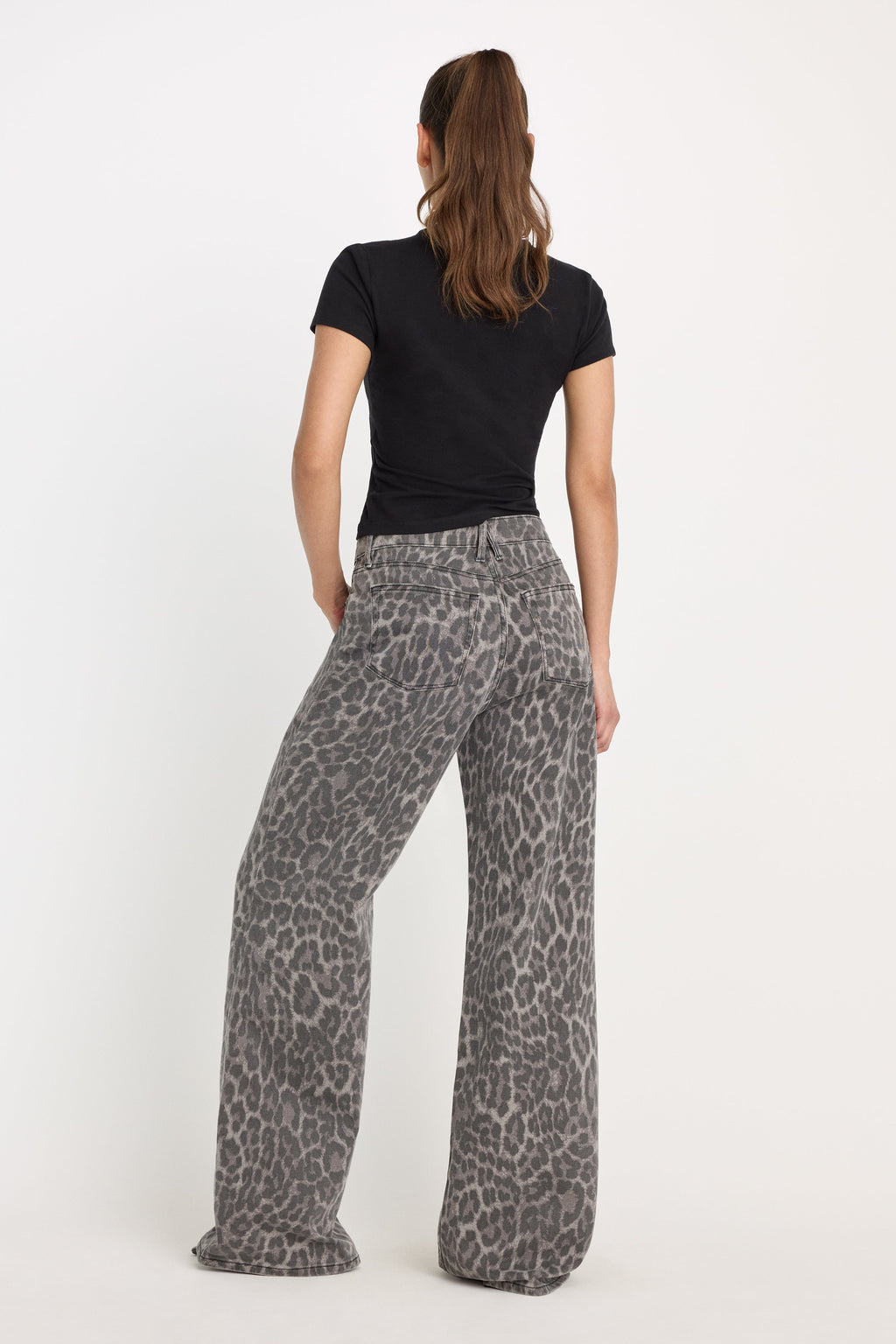 Premium GOOD EASE LEOPARD JEANS GREY LUCKY LEOPARD