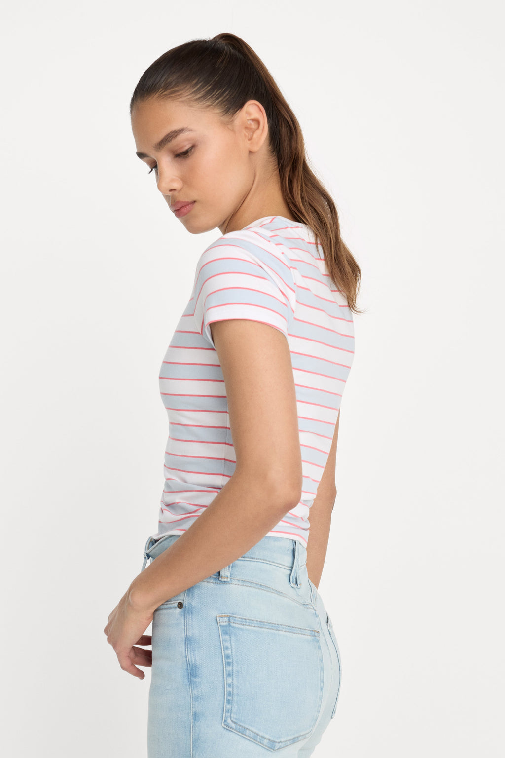 Premium THE BABY TEE SKY STRIPE
