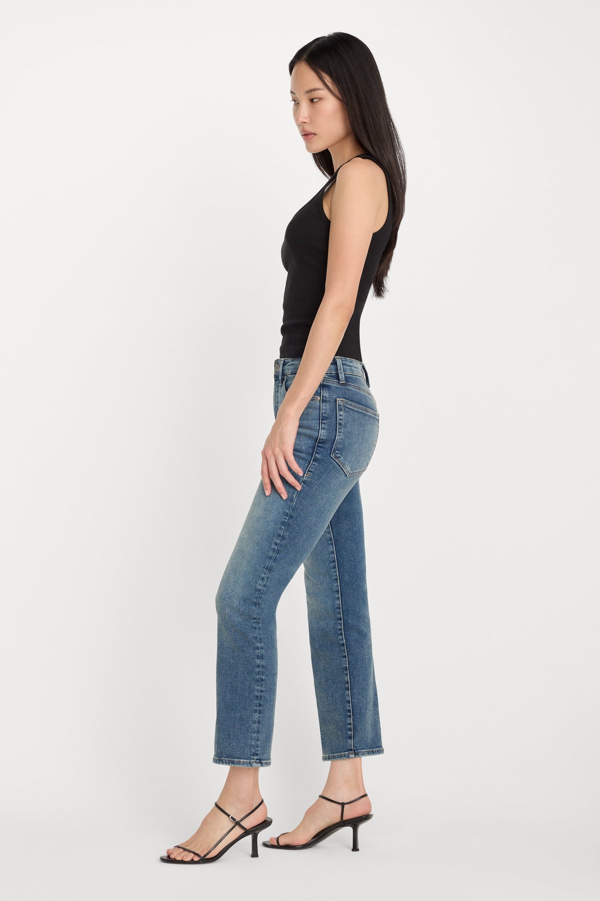 Premium COMPRESSION GOOD LEGS STRAIGHT JEANS INDIGO254