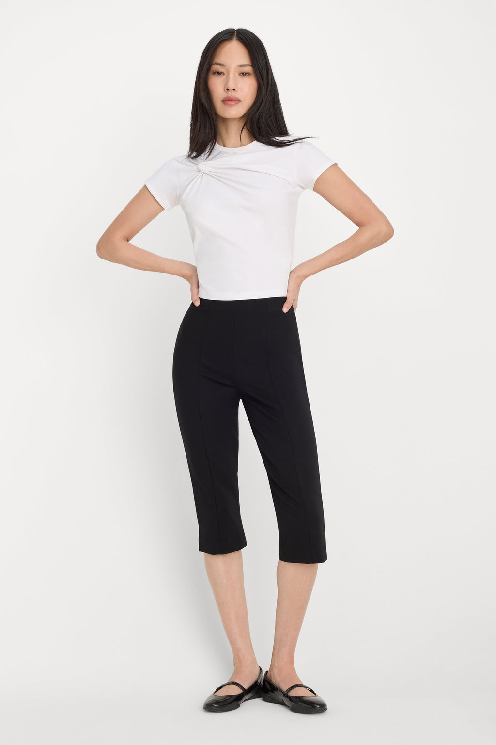 Premium SUPER STRETCH TWIST TEE WHITE001