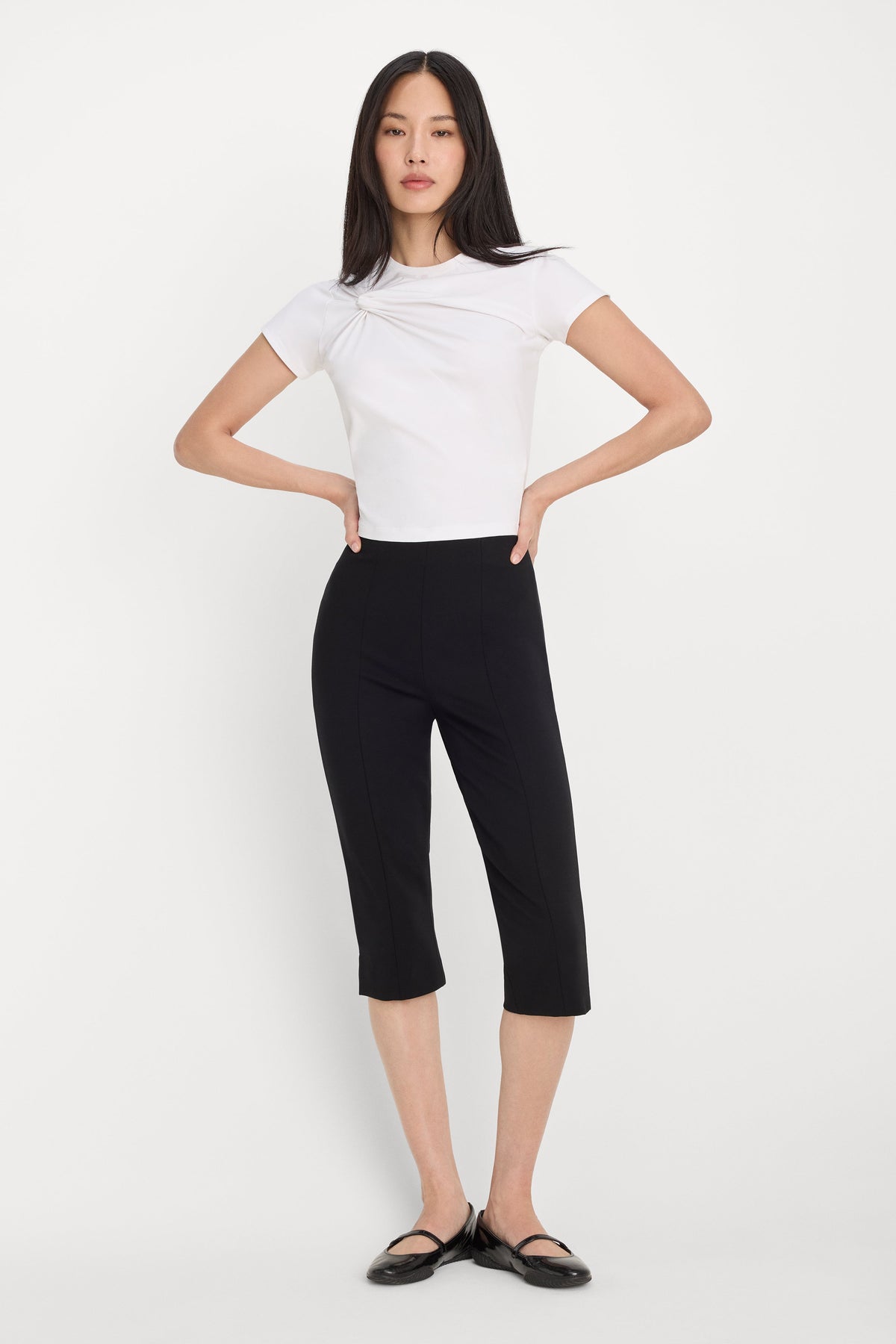 Premium SUPER STRETCH TWIST TEE WHITE001