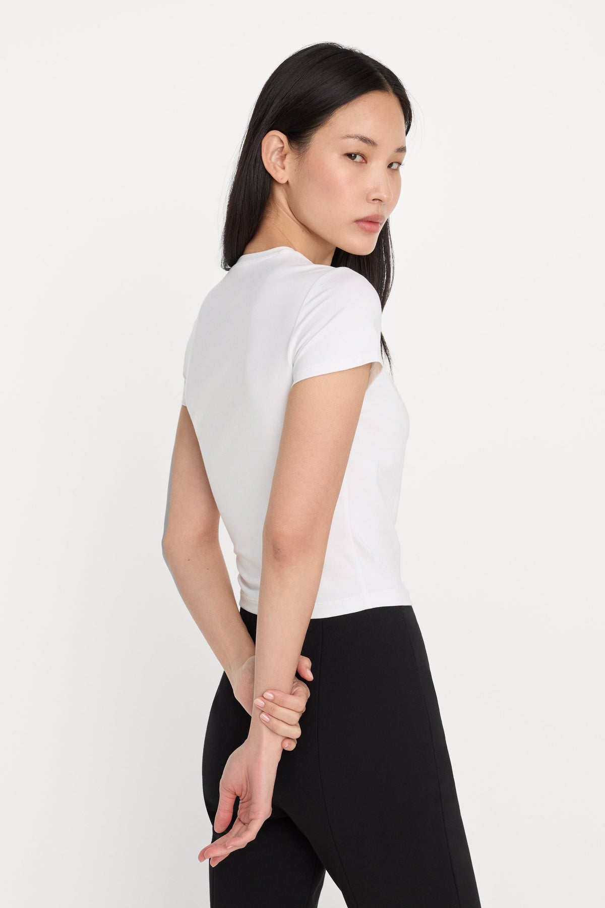 Premium SUPER STRETCH TWIST TEE WHITE001