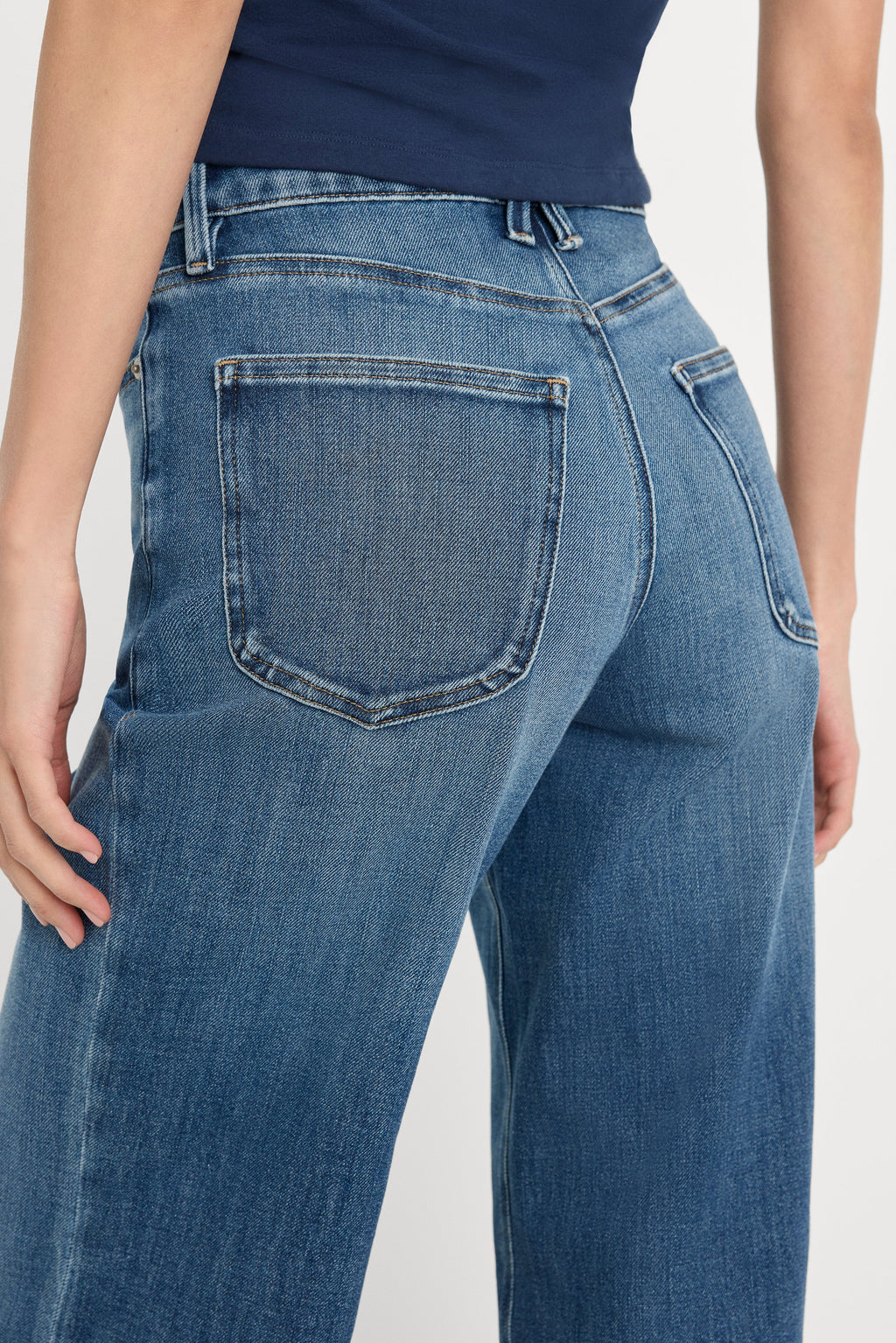 Premium SOFT TECH GOOD WAIST PALAZZO ANKLE JEANS INDIGO1281
