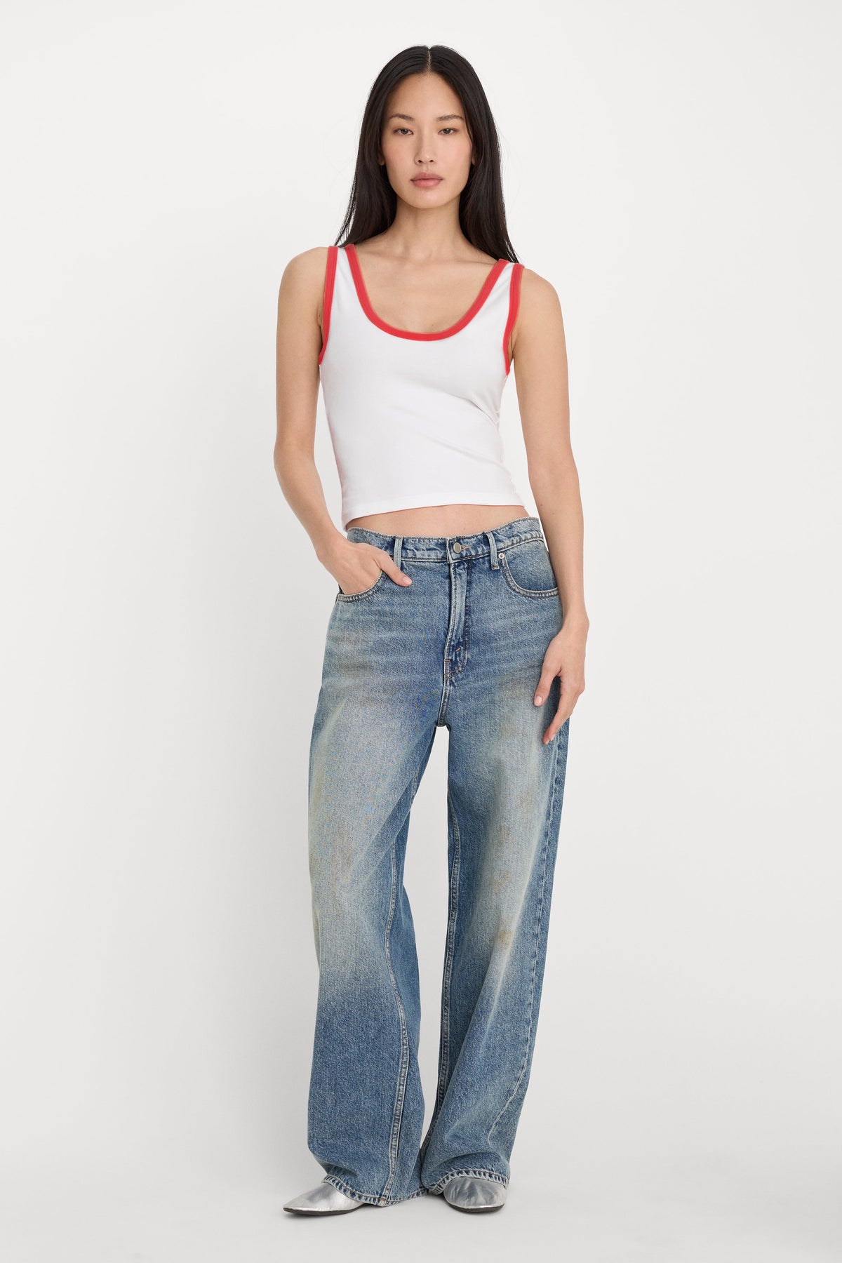 Premium SUPER STRETCH RINGER TANK FLAMING HOT