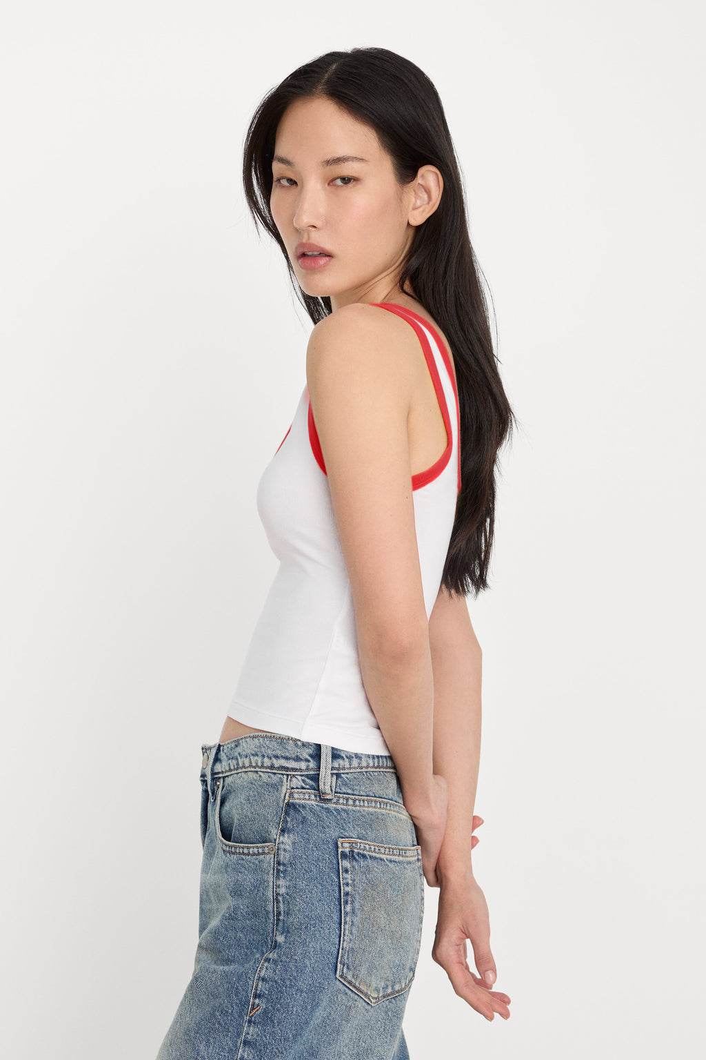Premium SUPER STRETCH RINGER TANK FLAMING HOT